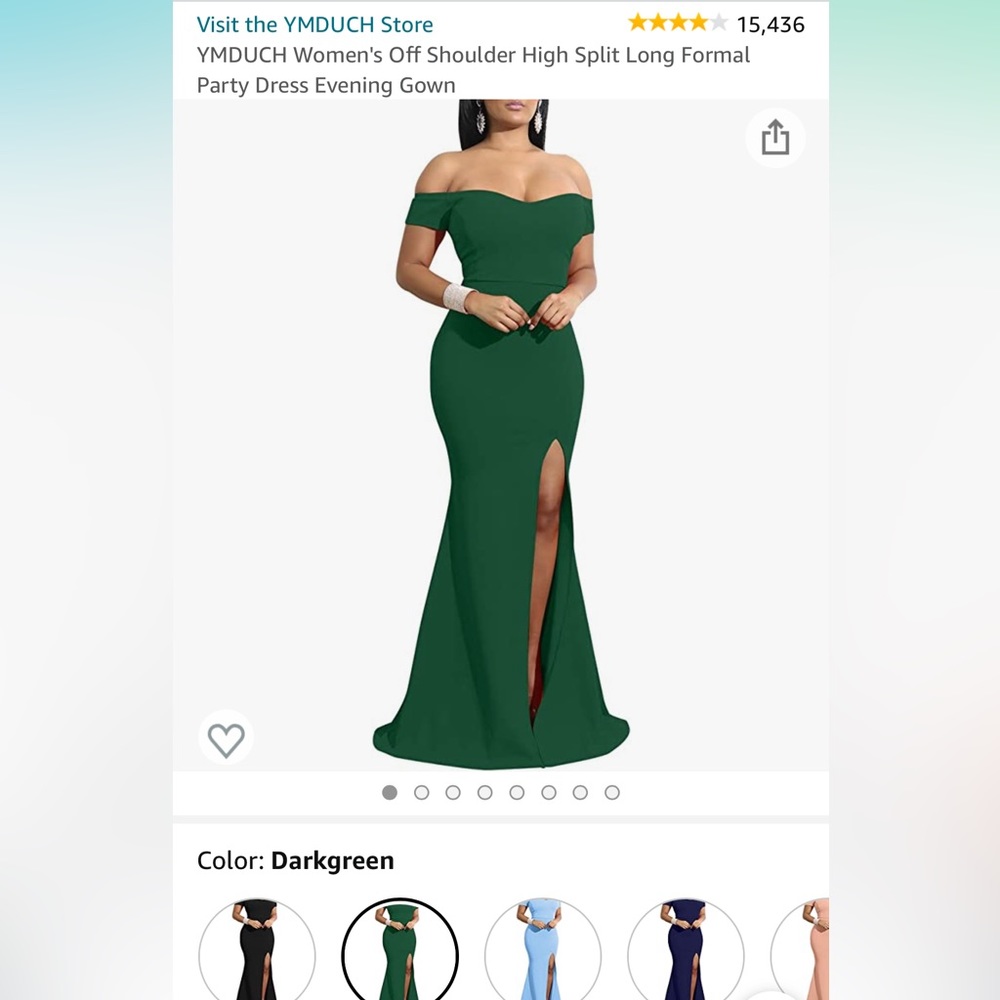 Green evening dress. Size small.